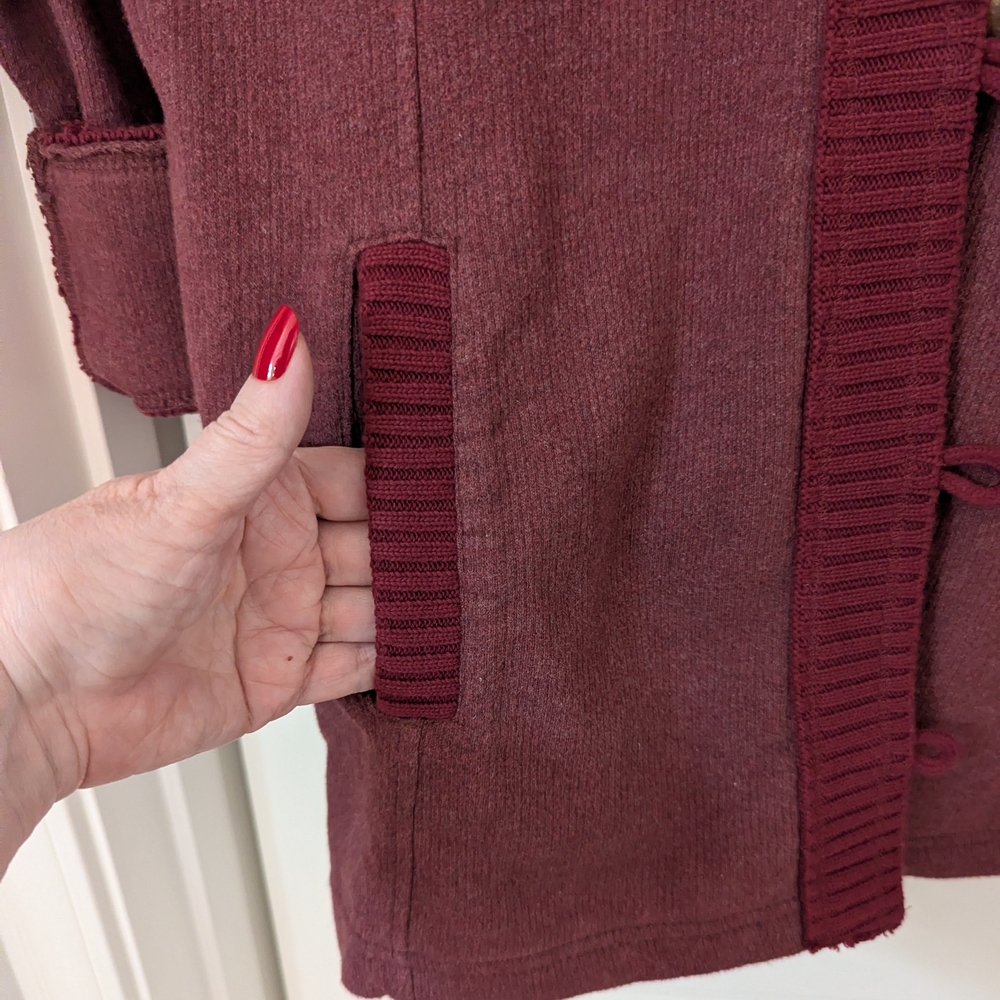 Natural Reflections Maroon Button-Up Cardigan - image 3